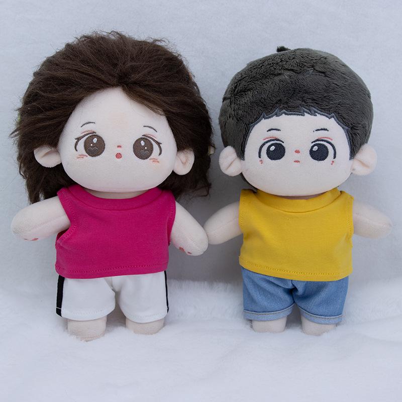 High Neck Sleeveless T-shirt for 10cm-20cm Dolls - Versatile Cotton Plush Fabric