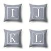 Polyester Pillow Case Gray Base Literary Home Car Decoration 26 English Letter Cushion Car Cushion Cover