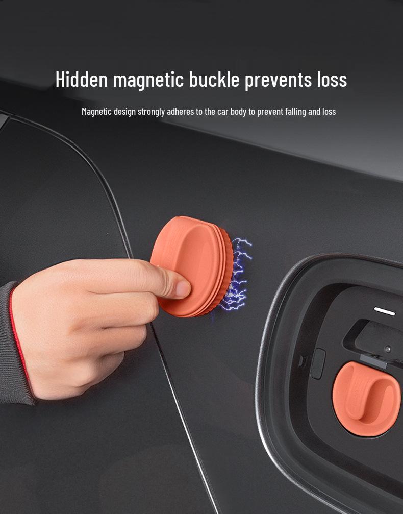 Silicone Waterproof Magnetic Charging Port Cover for Ideal L6-L9 Cars - Black Tech Accessory