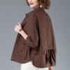 Women's Plus Size Loose Cardigan: Long Sleeve Thin Jacket for Middle-Aged Mothers, Spring-Autumn