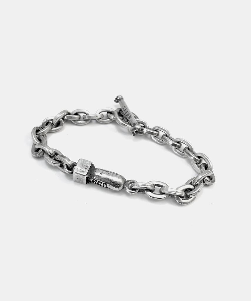 Sheen666 578 Bomber Pendant Silver Bracelet