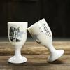 2PCS/Lot Chinese  Mini Goblet 20ML Ceramic Wine Glass Home Retro Liquor Glass Chinese Blue And White Porcelain Wine Cup