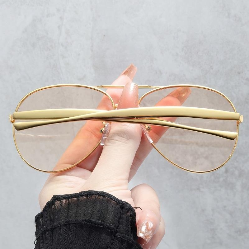 Ladies' Metal Full Frame Pilot Frame Retro Elegant Fashionable Glasses Suitable for Gatherings School Shopping Daily Leisure