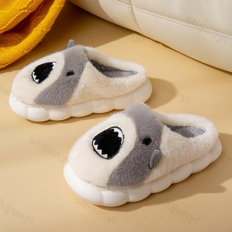 Fashion Winter Women's Cotton Slippers Cartoon Couple Non-Slip Warm Indoor Home Slippers Plush Fluffy 2025 Comfortable Floor Slippers