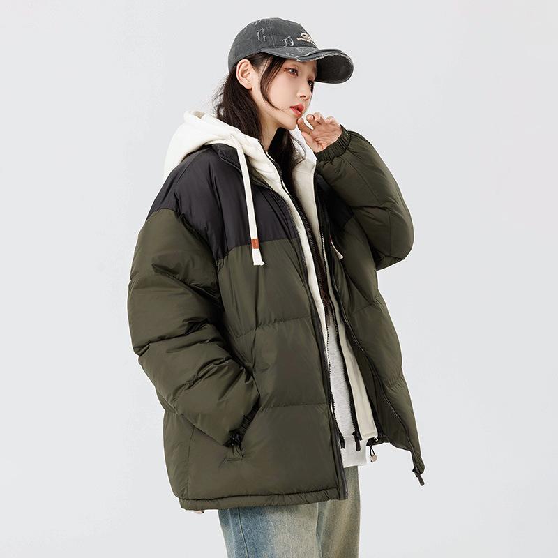 

Deep stock autumn and winter cotton-padded clothes for men and women of the same style, cotton-padded jacket, leather jacket, high-quality thickened M армія зелений колір