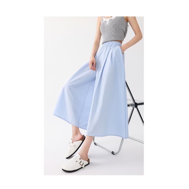 Yamamoto Skirt and Pants for For Women In Summer New High-waisted Fitted A-line Skirt Casual Small Ice Silk Wide-leg Pants
