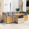 VidaXL Garden Furniture Set with Cushions 7 Pcs Beige Braided Resin Acacia 3327678