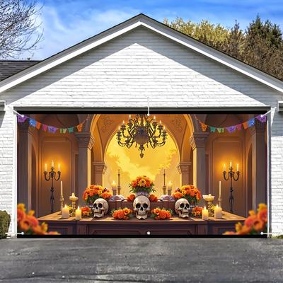 1 Pc Death God Polyester Garage Door Flag, 2D Flat Printing, Large Size and Rich Colors, Suitable for the New YearDJH