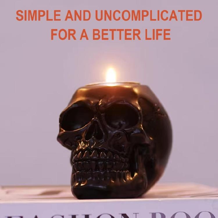 Crying Skull Candle Holder, 3D Resin Craft for Spooky Celebrations, 1.6 Inch Candle Compatibility