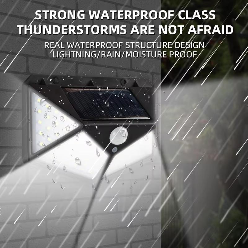 100 LED Solar Lights Outdoor Wall Lamp 3 Modes 270° Lighting Angle IP65 Waterproof Motion Sensor Security Lights Wireless Lights