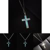 Cross Pendant Necklace With Glowinthe Dark Stainless Steel Chain For Fashion Fans