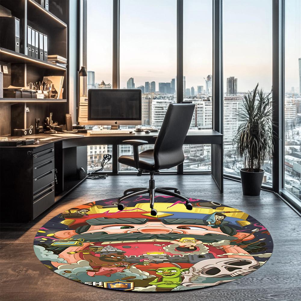 Clash Royale Printed Round Rug Carpet Chair Rug Area Rug Entryway Doormats,for Office Chair Living Room Bedroom Kitchen Room.