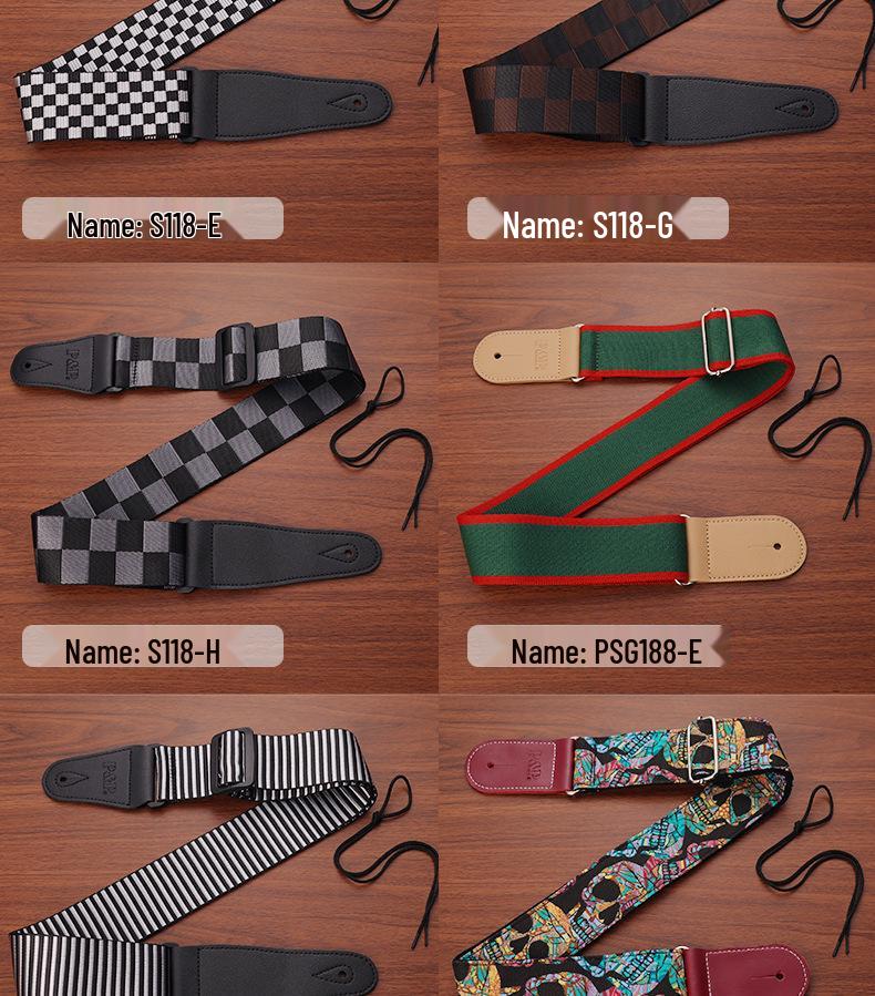 Bakelite PU Leather Guitar Strap for Classical & Folk - Wide, Thick, Personalized Style