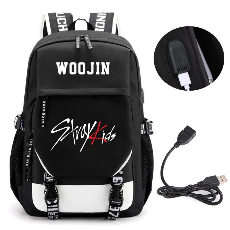 Straykids Beliebte Koreanische Boygroup Peripherie Rucksack Campus Grund- und Sekundarschüler Schultasche Herren- und Damen-Computertasche Rucksack
