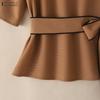 ZANZEA Women Hollow Half Sleeve Blouse and Wide Leg Pants Casual Two Piece Suit Sets