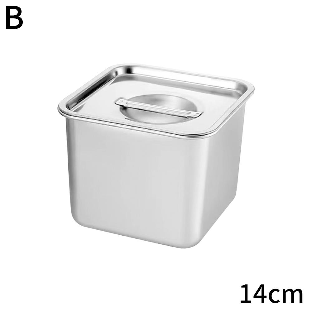 Square Basin Rectangle Tray Basin With Lid GN Pan Stainless Steel Food Pan Chafing Buffet Restaurant Milk Tea Shop Seasoning Box