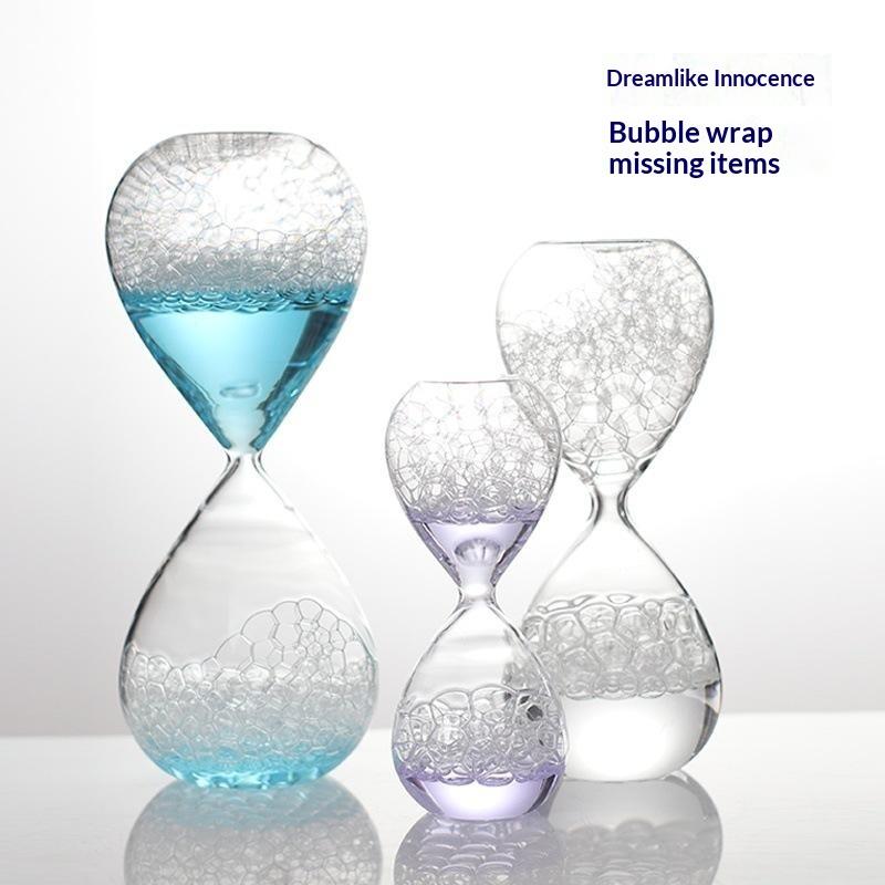 Bubble Singing Crystal Timer Handmade Craft Vintage Desktop Ornament for Living Room Office Desk Decor Unique Gift