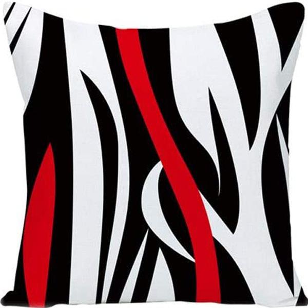 Popular Simple Geometric Abstract Red Black Striped Sofa Cushion Pillow Case Home Removable Washable