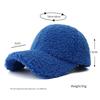 New Solid Color Artificial Lamb Wool Baseball Cap Plush Snapback Hat Autumn Winter Keep Warm Dad Hats For Women Men Sunshade