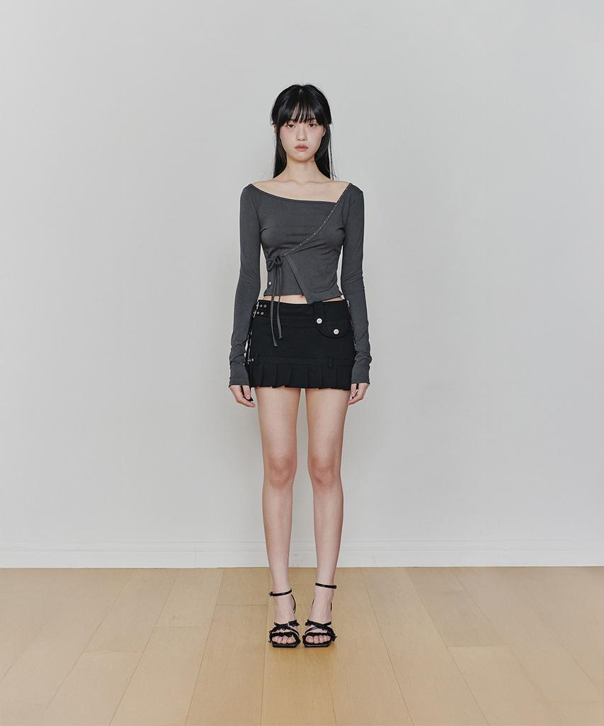 Pain Or Pleasure Rue Belted Mini Skirt Black