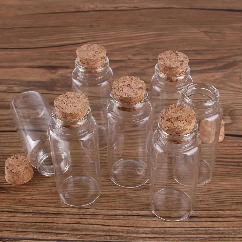 50pcs 30ml Mini Glass Bottles with Wooden Screws Clear Small Bottles for Wishes Tracts Potion Jars Sand Art Decorations Wedding