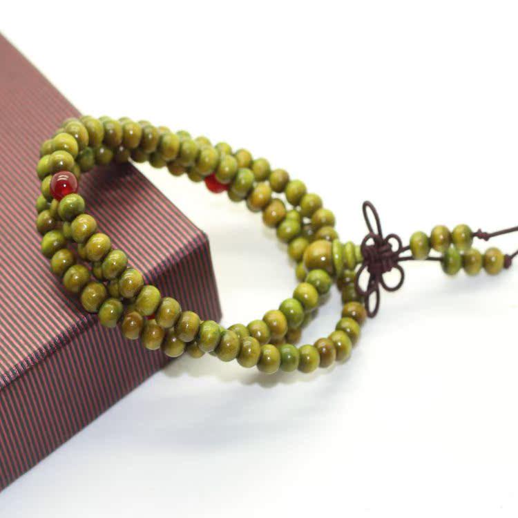 

Популярный унисекс браслет для буддийских молитв из зеленого сандала - 108 бусин