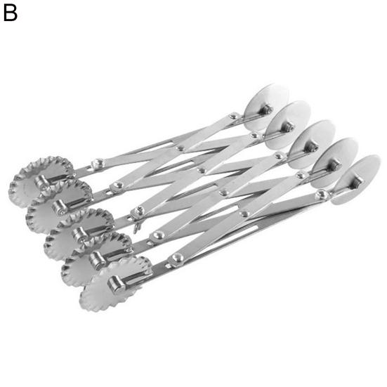 Pizza Hob Stretchable Non-rusting 2 Heads 3/5/7 Wheels Stainless Steel Pastry Cutting Wheel for Kitchen
