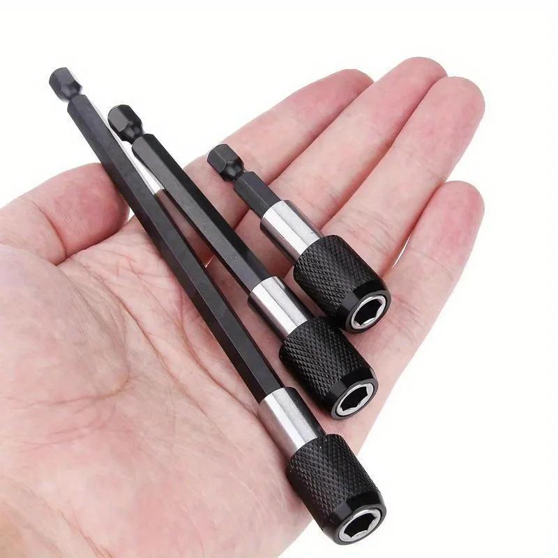1/3pcs Magnetic Drill Bit Extension Set, Quick Release Universal Impact Driver Bit Holder, Durable Electric Tool