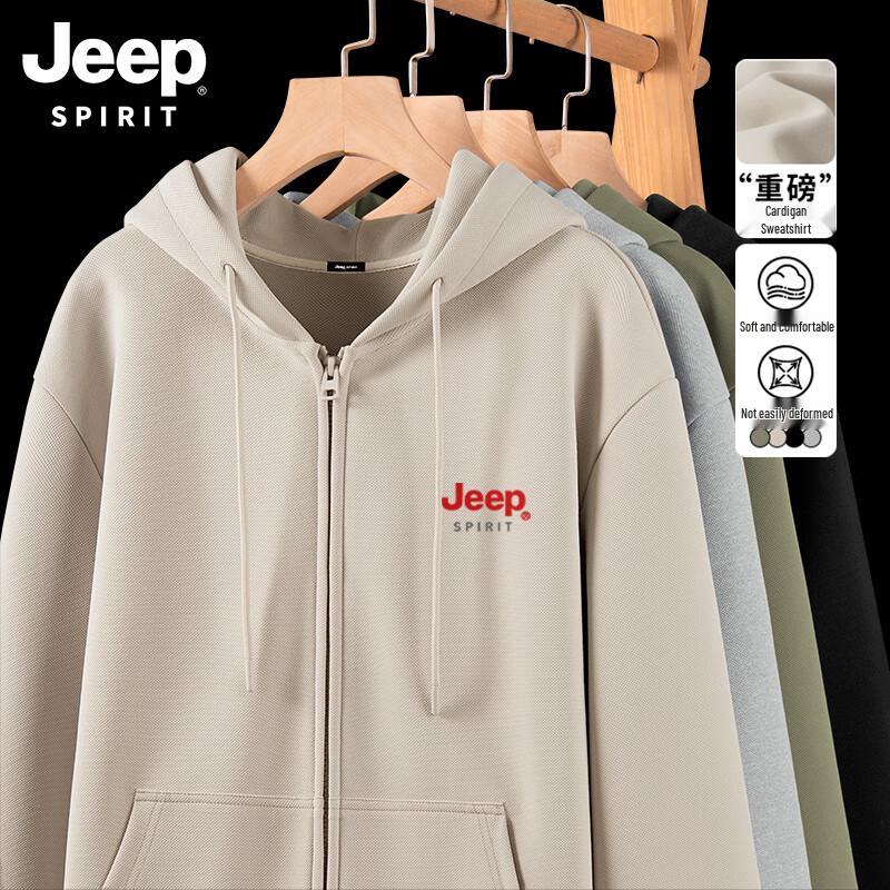 

JEEP SPIRIT Men s American Style Hooded Zip-Up Sweatshirt 2XL