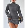 Sheath Dress Women Sexy Knitted Dress Turtleneck Mini Vestidos Knitwear Slim Autumn Winter Knitting Above Knee Office Lady