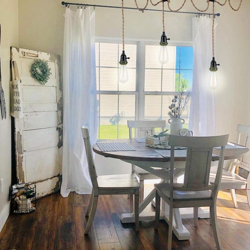 Vintage Hemp Rope Pendant Light 4.5/8M DIY Indoor Lighting Pendant Lamp with Switch for Living Room Bedroom Dinning