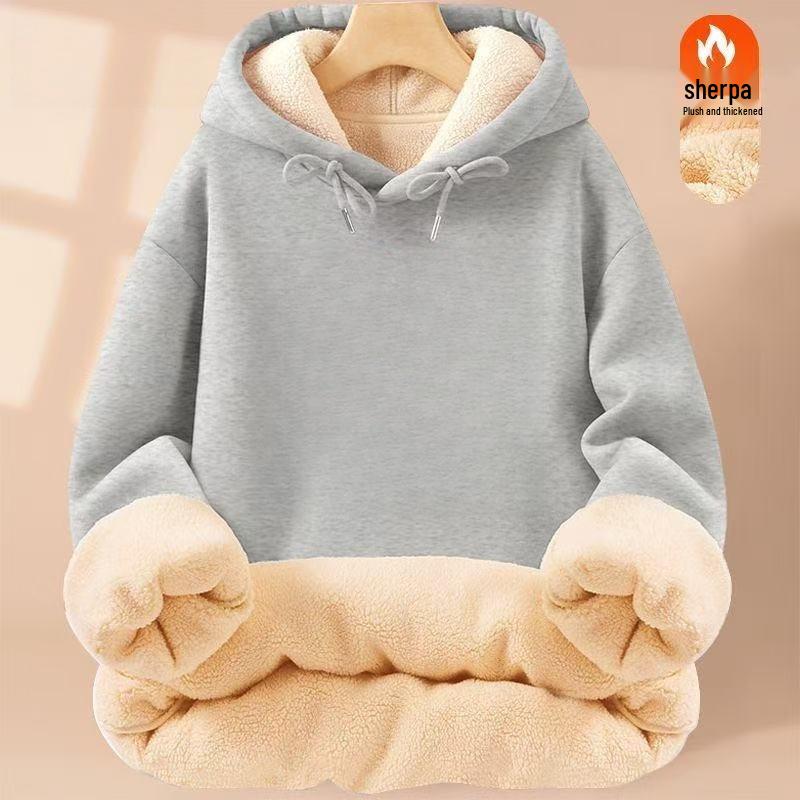 Men's Lambswool Hooded Sweatshirt: Autumn/Winter Thick, Warm, Loose Fashionable Jacket