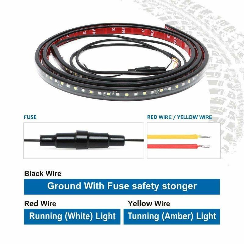 2X 60" Truck LED Running Board Light Running Board DRL Side Step Strip Bar White Amber Turn Signal LED Tailgate Bar LED Light