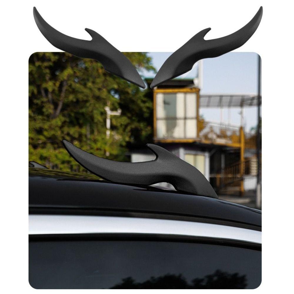 1 Pair Self-Adhesive Car Roof Decor Firm Funny Car Stickers Stylish 3D Dragon Horns  SUV