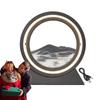 3D Moving Sand Art Table Lamp Round 3D Flowing Sand Painting Table Lamp 180-Degree Rotatable 3 Color Changing Desktop Art Toy