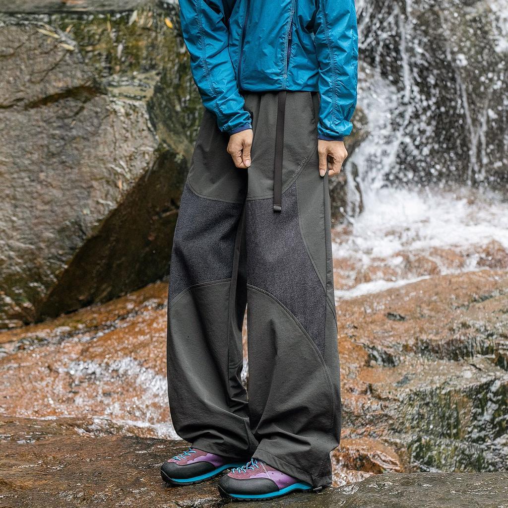 | Light Outdoor Sports Straight Casual Pants Men's Autumn Breathable Loose Foot Mouth Adjustable Structure Splicing Long Pants