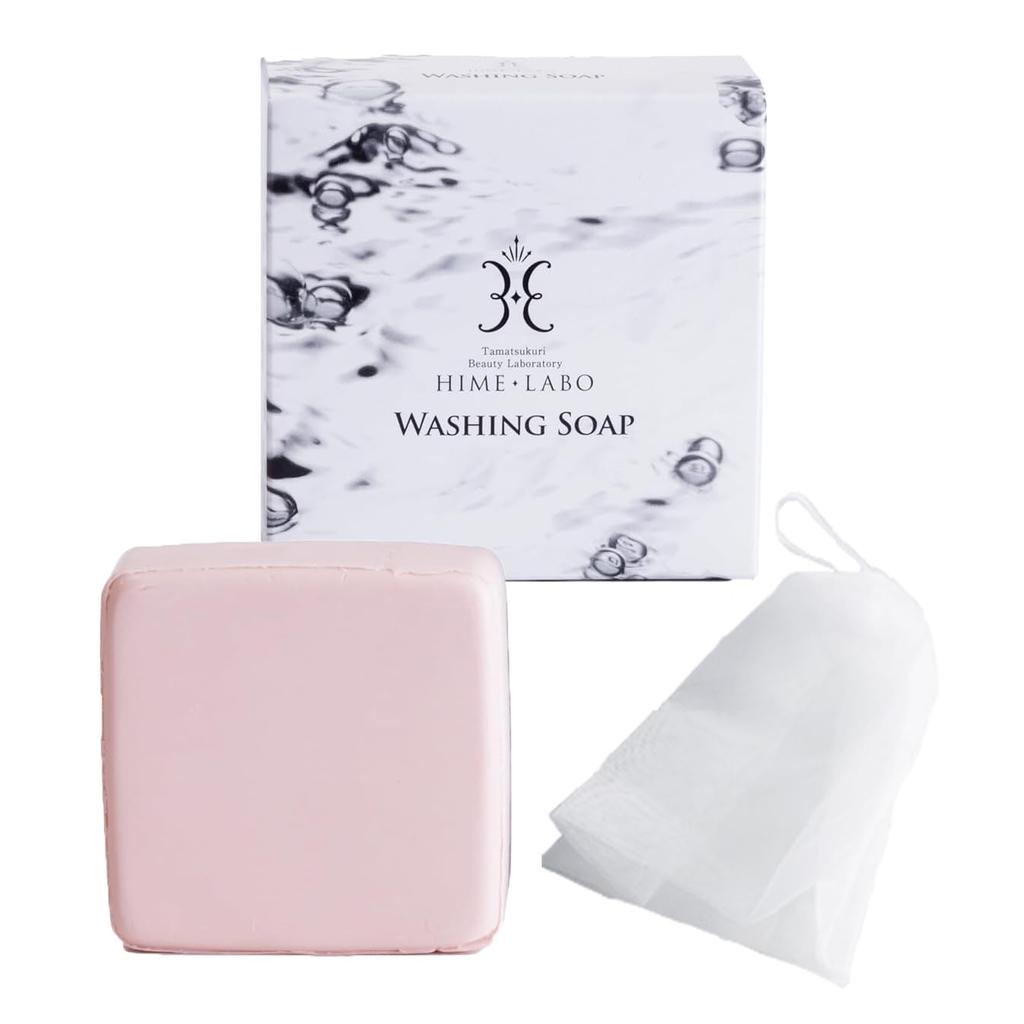 Hime Labo Facial Cleansing Soap Net Hime Labo Facial Cleansing Soap for Sensitive Solid Soap with Dry Made with Tamazukuri Hot Spring Moisturizing