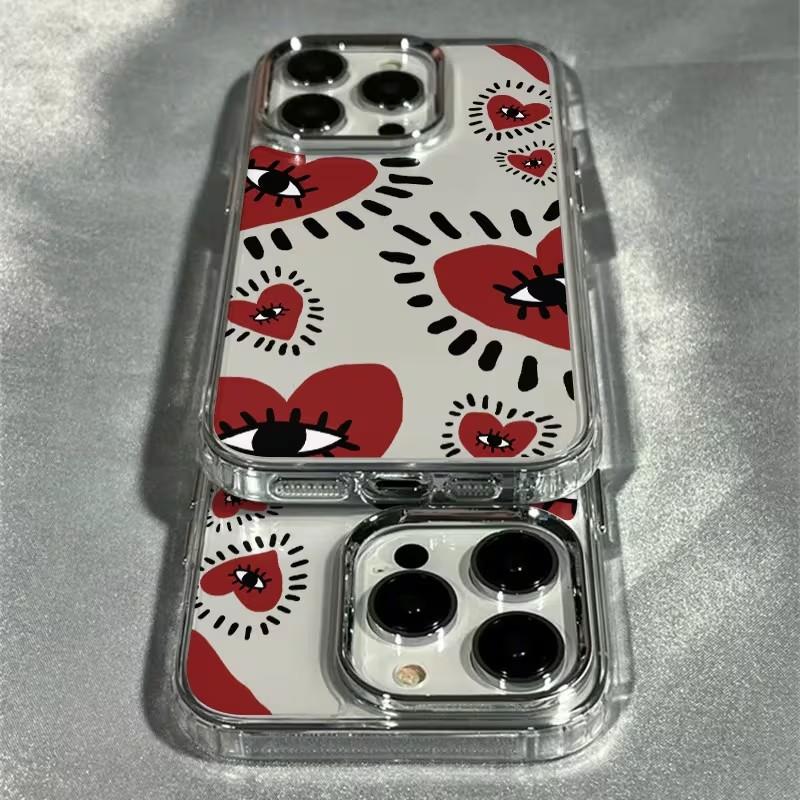 Heart Phone Case for Vivo Y400 Y39 Y29 Y04 Y38 Y28 Y19S Y03 Y78 Y36 Y17S Y100 Y75 Y22S 02 4G 5G Transparent Soft Cover Eye Frame