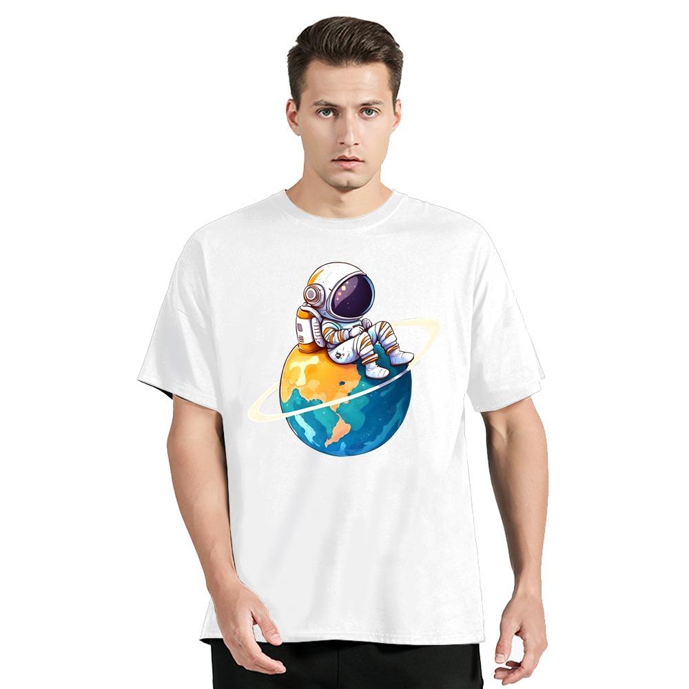 Astronaut Funny Print Graphic T-shirt Polyester Hip Hop New Summer Fashion Streetwear Tshirt Unisex Tops Tees O-neck Loose