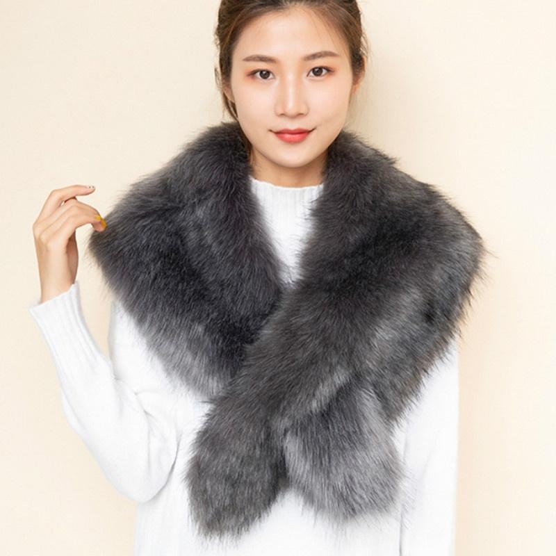 Ladies Fashion New Imitation Fox Fur Shawl Fur Collar Fur Scarf Warm Shawl Fur Collar