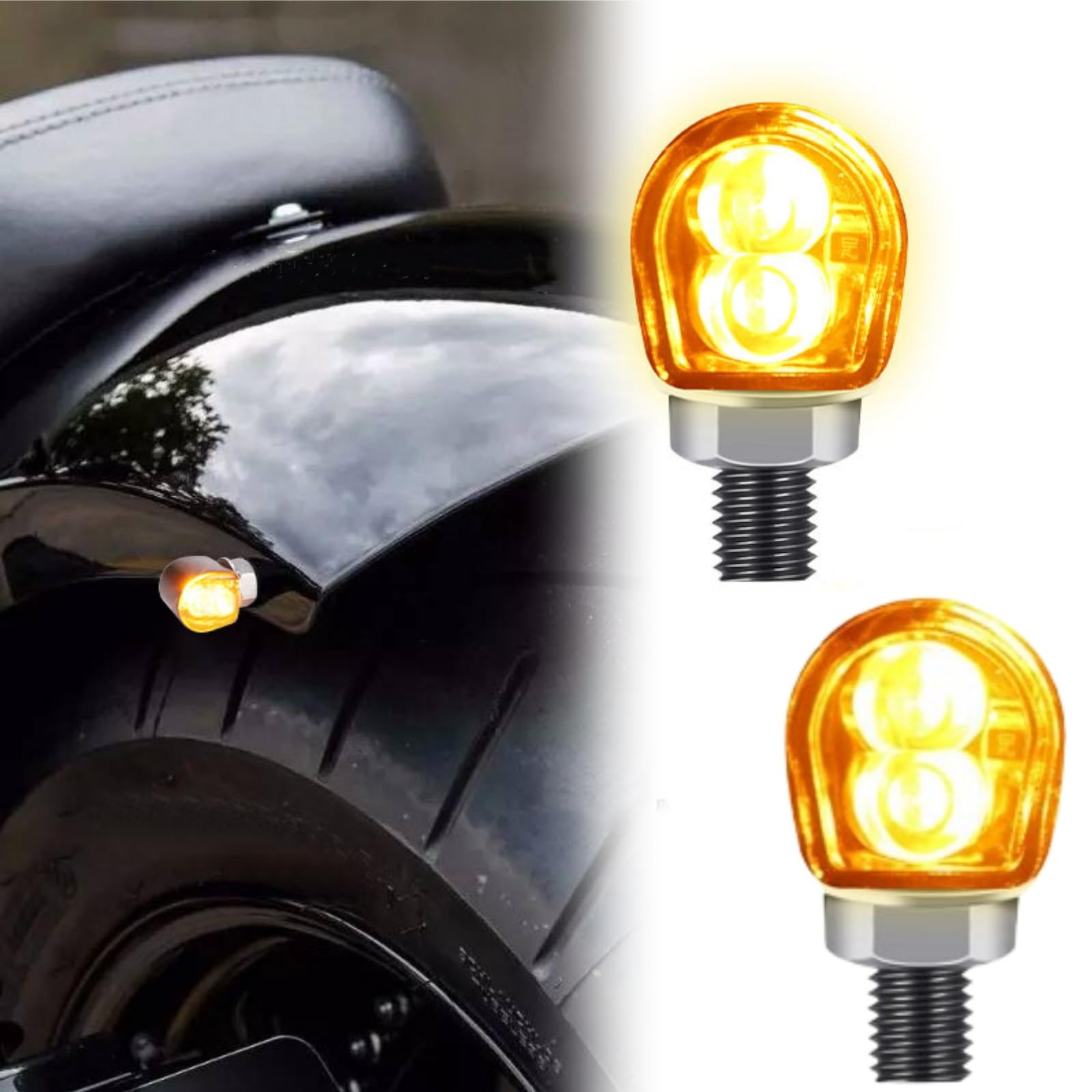 

Мотоциклетный указатель поворота, светодиодный, ультрамаленький, комплект из 2 шт., высокая видимость, ультраяркость, водонепроницаемый,