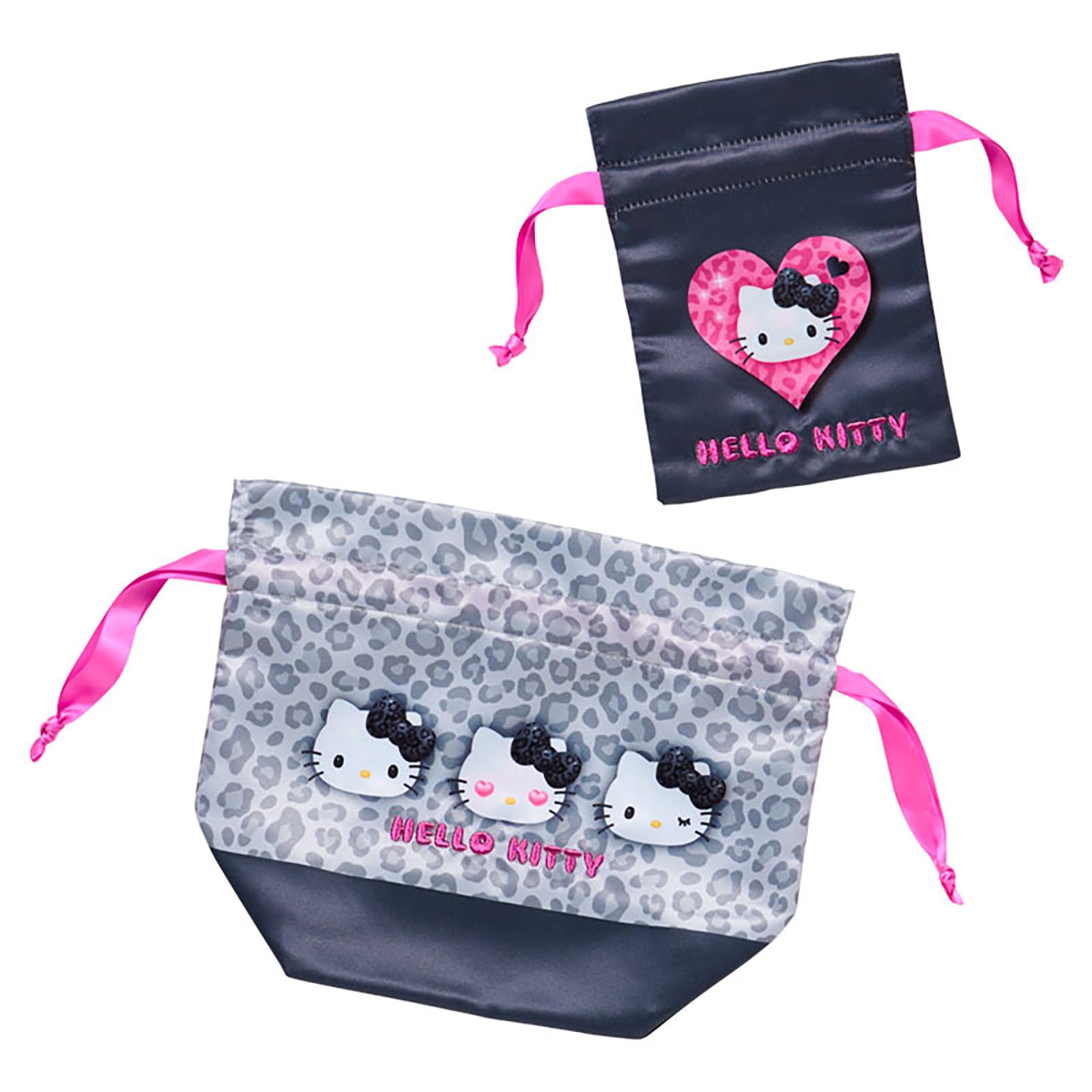 

Sanrio Drawstring Bag Set Hello Kitty Polyester 071650 (SANRIO) 2-Piece (Monotone Animal)