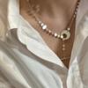 S925 Sterling Silver Niche Design Disc Sparkling Necklace Blogger Collarbone Chain