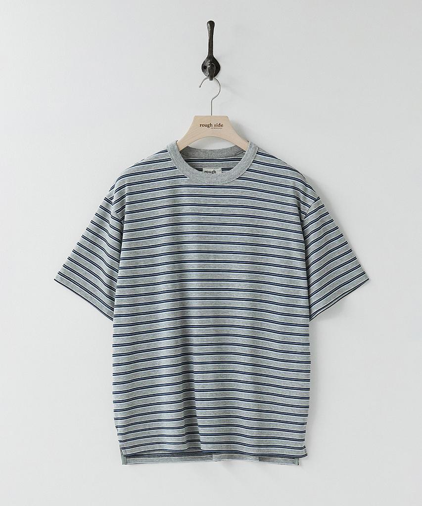 Leopeusaideu Fluid Stripe Half Sleeve M.Grey