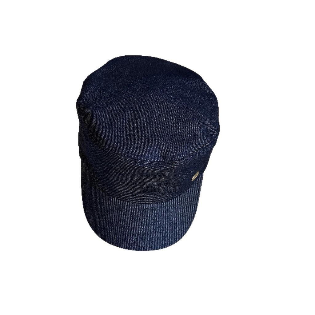 Navy Blue Denim Equestrian Cap With Breathable For Daily Outdoor Activities