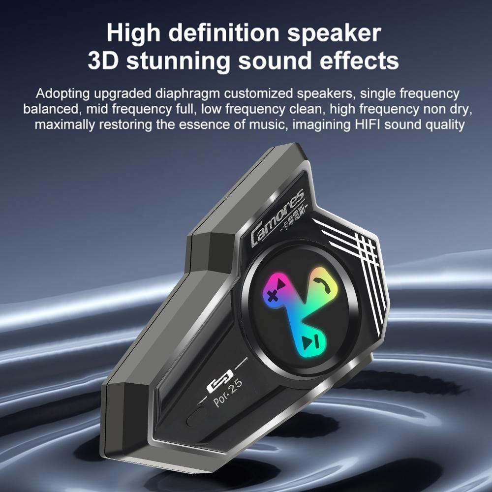 1/2pcs Por25 Motorcycle Helmet Headset Bluetooth 5.4 Wireless Earphone Handsfree Mic Headphones Music Player Moto Helmet