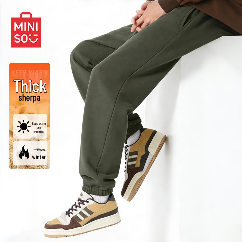 MINISO Men's Lamb Fleece Cuffed Pants