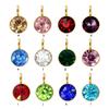 Birthstone Rhinestone Crystal Golden Round Beads Jewelry Making DIY Drop Decorations Chain Keychains Pendants Birthday
