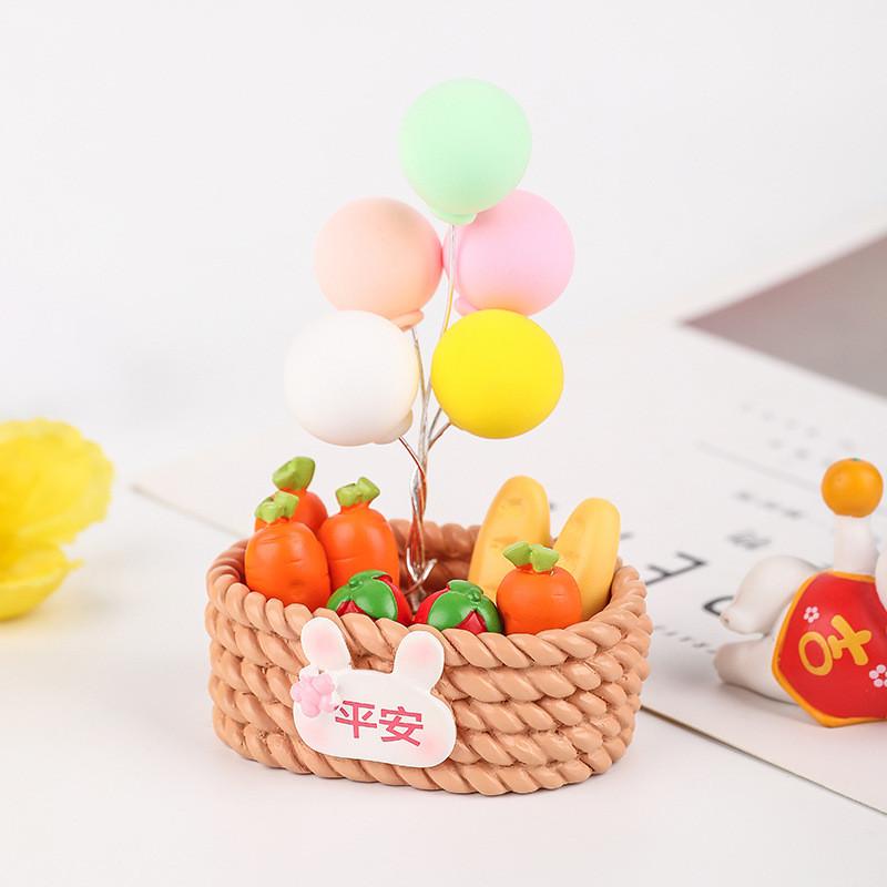 Resin Peace Balloon Flower Basket Car Decor With Minimalist Style For Vehicle Interior