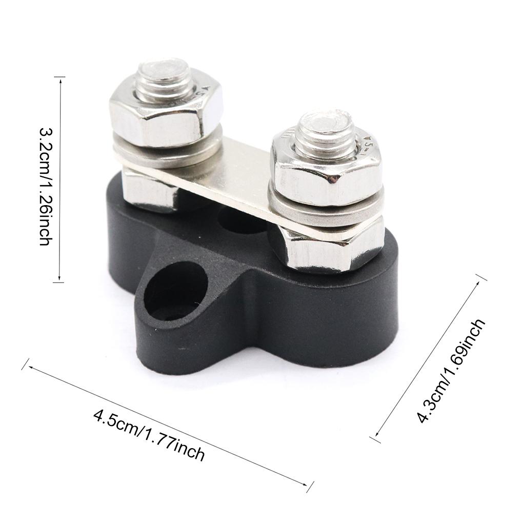 1 Pair Boat M8 Terminal Portable Fiberglass Base Antiflaming DC 48V Replacing RV Dual Stud Terminals with Mounting Screws